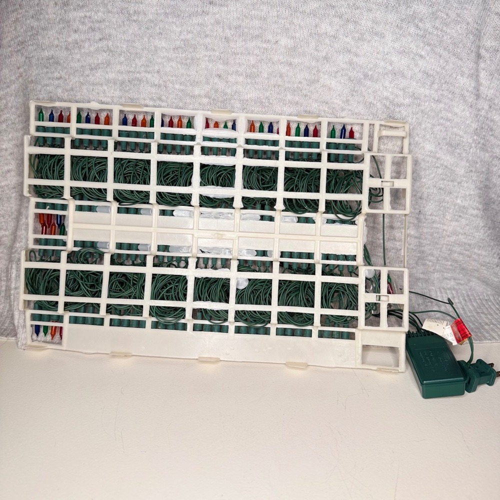 Vintage Christmas Lights 140 Multi Color Changing Green Wire Speed Control Box - Picture 4 of 6